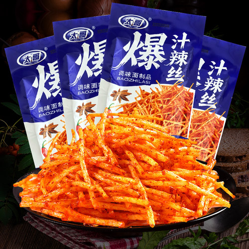 太哥爆汁辣丝辣条儿时经典怀旧麻辣小零食校园五毛钱休闲食品小吃