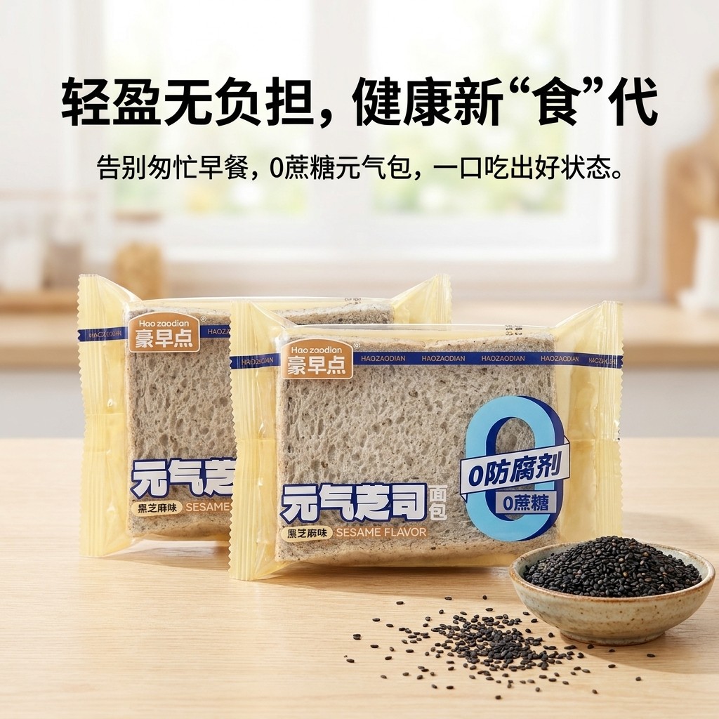 豪早点元气芝司无蔗糖面包学生营欧式面包