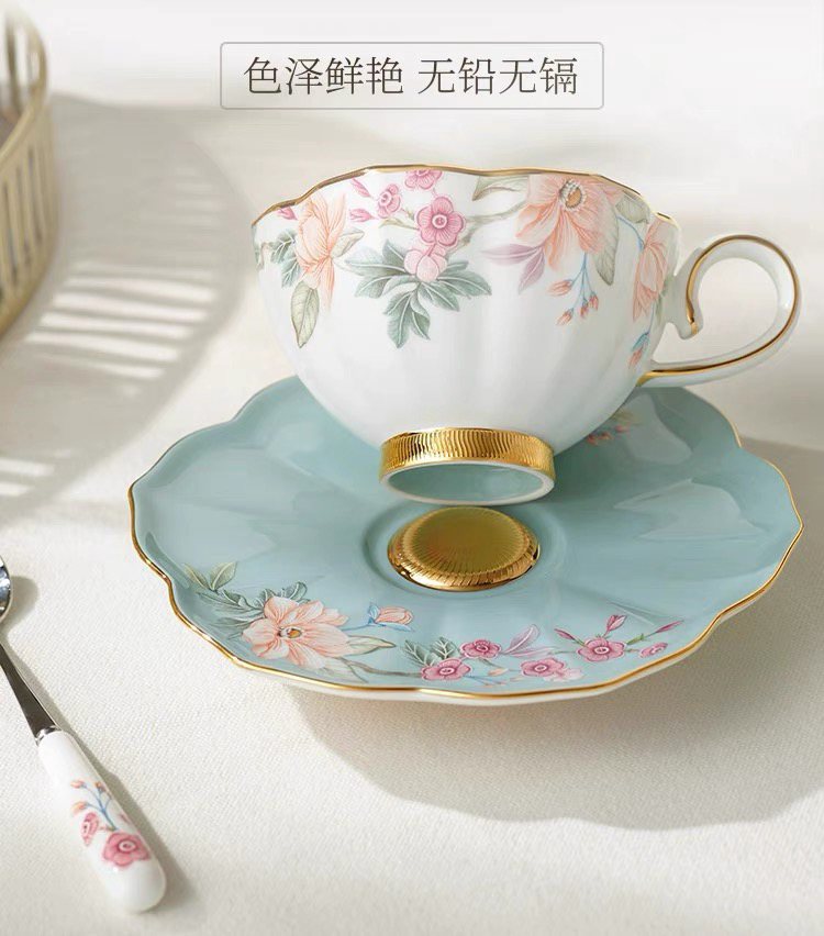 永丰源天青时代3头咖啡杯碟套装礼盒装送长辈乔迁新居生日高颜值