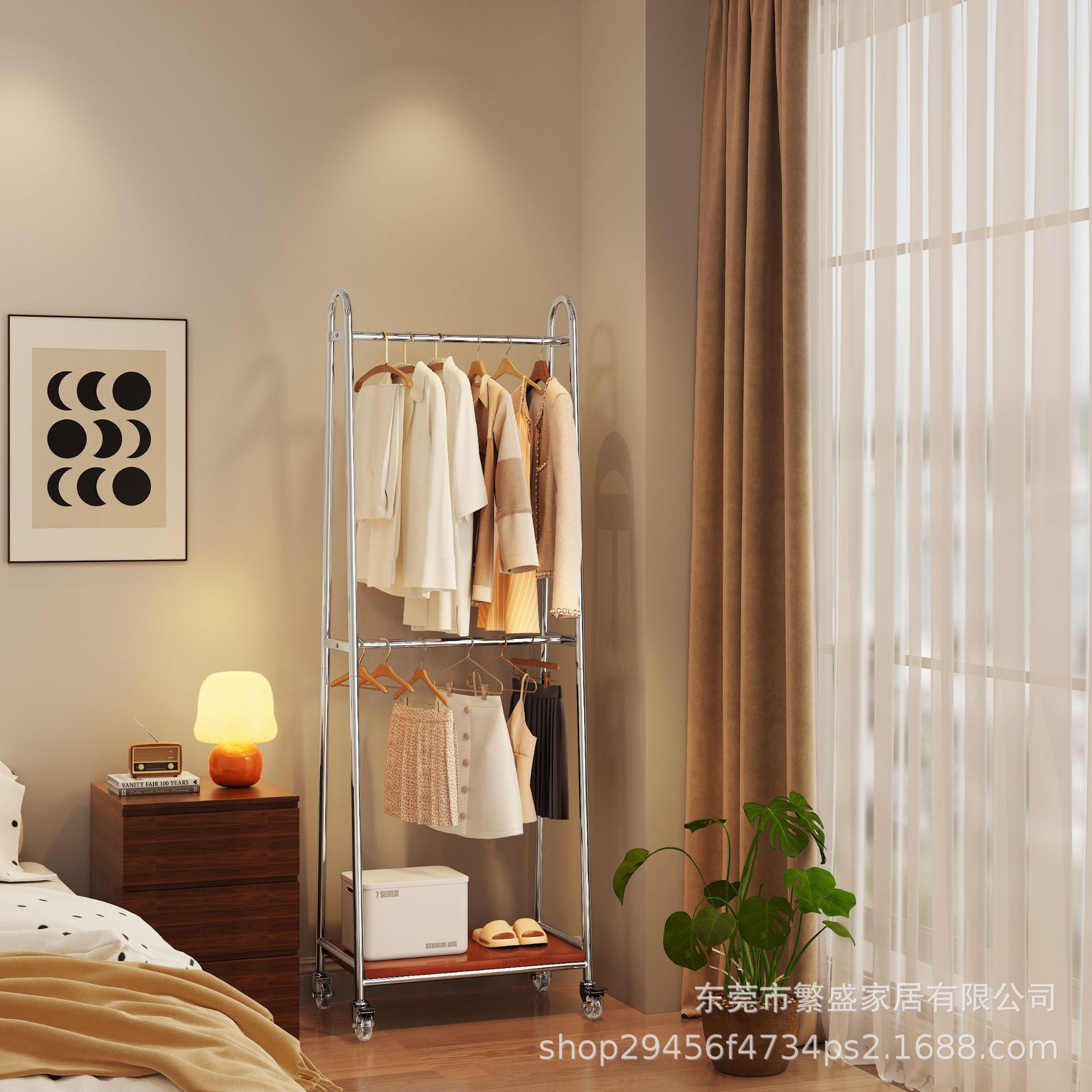 中古落地衣帽架收纳置物