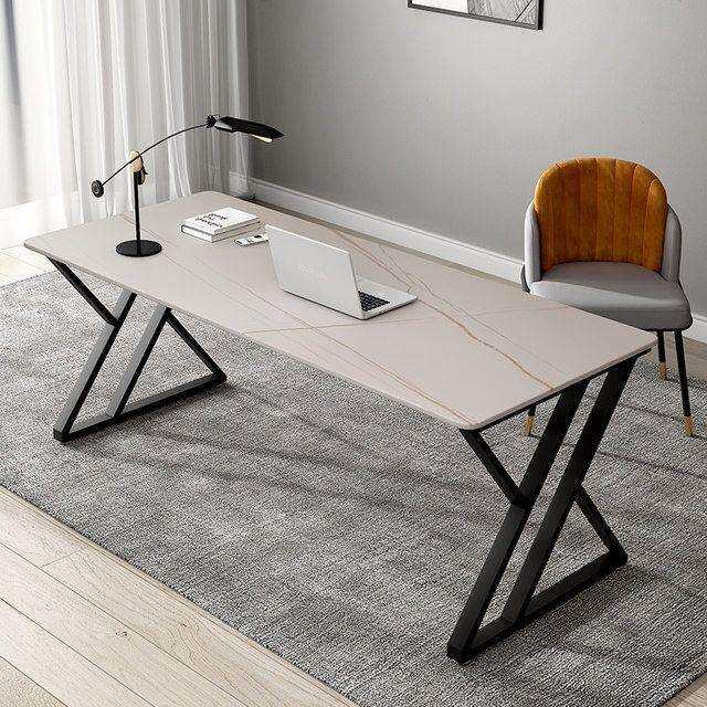 轻奢岩板书桌简约现代电脑台式桌小户型家用卧室写字桌简易办公桌