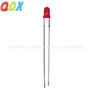 53mm 3mm紅發紅 加長腳 LED直插發光二極管 圓頭高亮燈珠