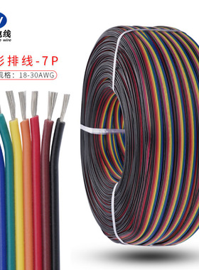 彩虹排线UL10368#22-2P/3P/4P/5P/6P/7P无卤辐照XLPE胶水粘连并线