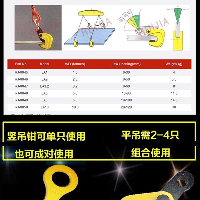 起重吊钳钢板夹子吊钩水平横吊钳子1吨钢构板钳吊索具起吊工具2吨,家居饰品,装饰摆件,淘宝优惠券,粉丝福利购,淘宝优惠卷