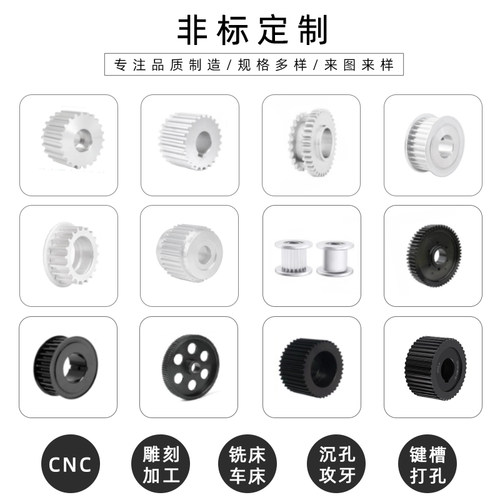 S8M20齿铝合金同步带轮AF 20S8M两面平槽宽17/28/33/44同步轮现货
