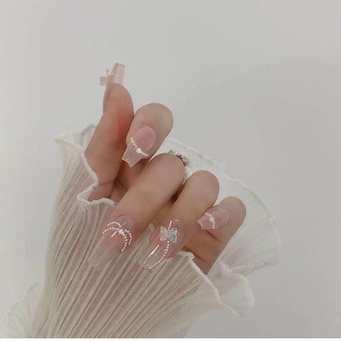 101-手工穿戴甲腮红极光蝴蝶结小红书同款显白纯欲美甲贴片可拆卸,彩妆/香水/美妆工具,美甲工具,淘宝优惠券,粉丝福利购,淘宝优惠卷