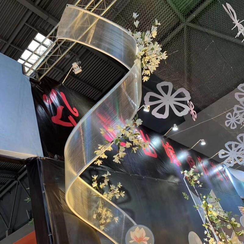 婚庆阳光板自由曲线波浪弧形螺旋百变弹力布造型婚礼布置道具吊顶