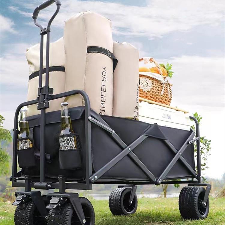 露营推车户外可折叠手推野餐车营地拖车夜市手拉杆野营摆摊小推车