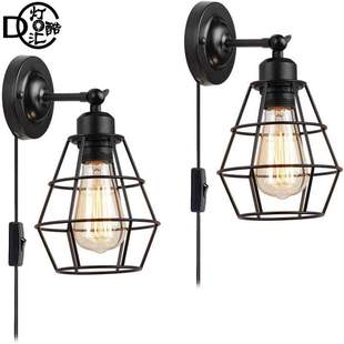 跨境美式 调光壁灯亚马逊ebay酒吧床头咖啡厅酒店铁艺灯具厂家直销