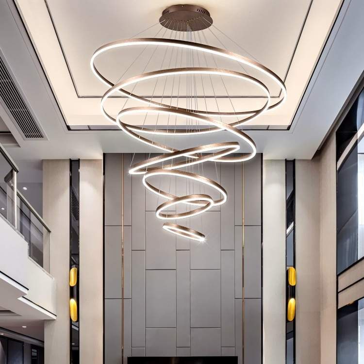 楼中楼客厅中空大灯别墅复式楼公寓挑空大厅灯loft工业风大堂吊灯