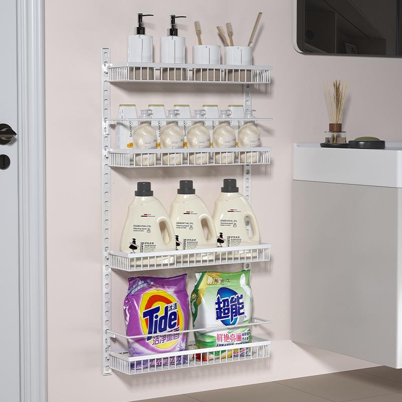 浴室墙上储物架洗手间墙上免打孔收纳架厨房多功能挂壁式置物架
