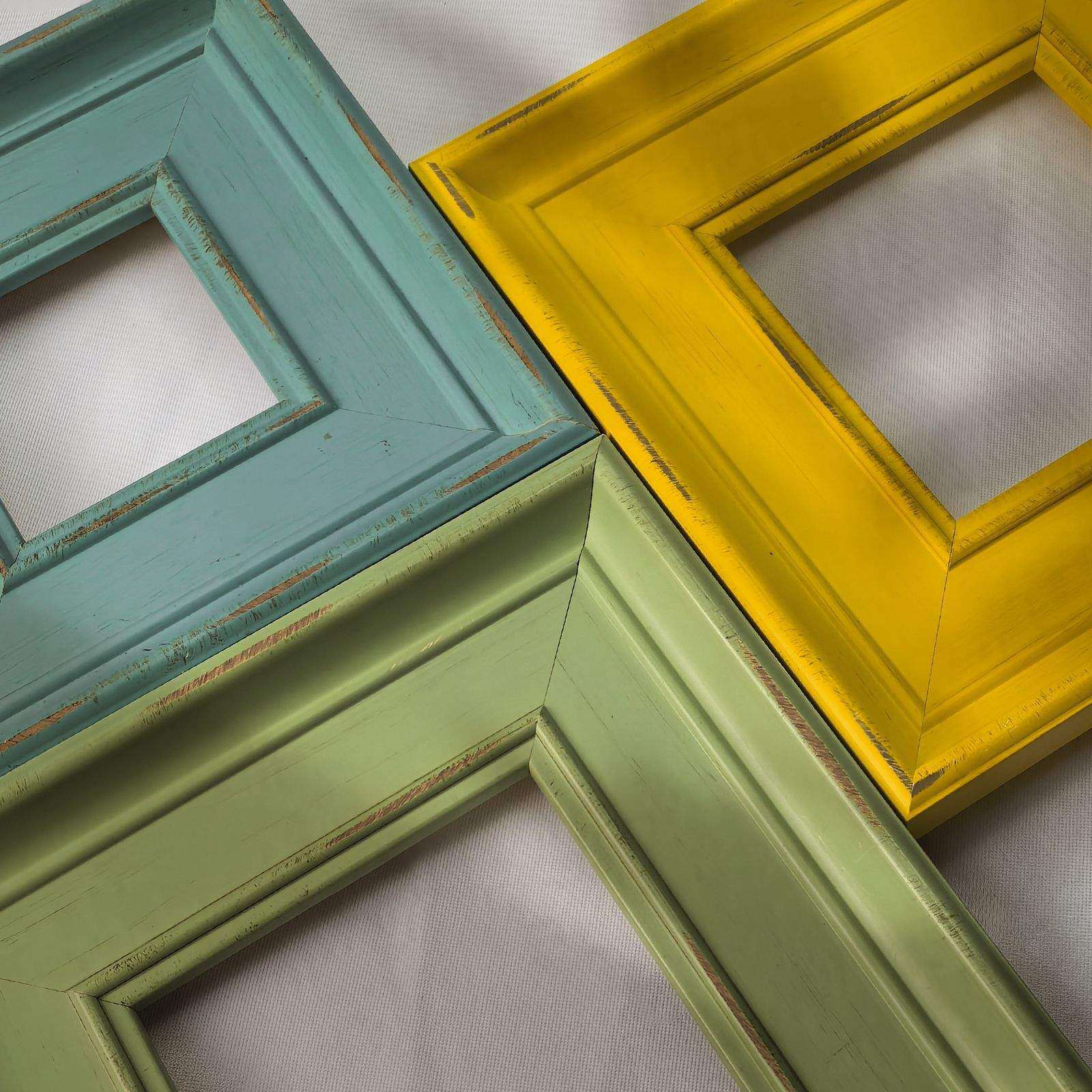 简约美式实木油画框小清新绿色做旧款拼图相框装饰挂墙展览画框