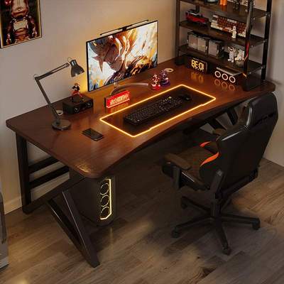 实木台式机电脑桌电竞桌卧室家用简易长方形书桌学生写字台办公桌