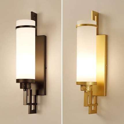 新中式壁灯卧室LED床头灯楼梯过道灯中国风客厅背景墙灯铁艺壁灯