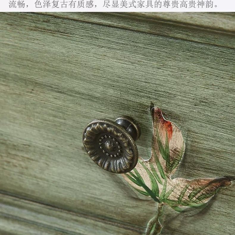 美式复古彩绘六斗柜玄关收纳