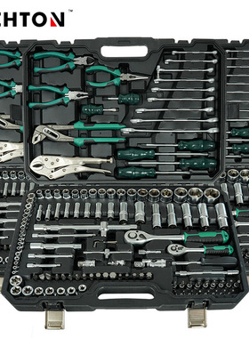 131件套铬钒钢72齿快速棘轮扳手两用扳手接杆珍珠镍套筒工具套装