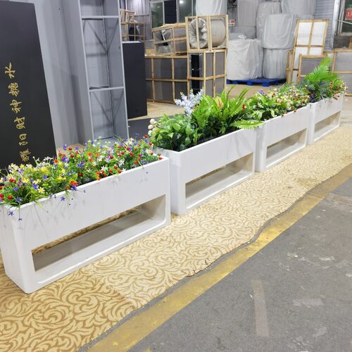 户外花箱组合不锈钢花盆花钵花架外摆围栏花坛铁艺花池方形花槽