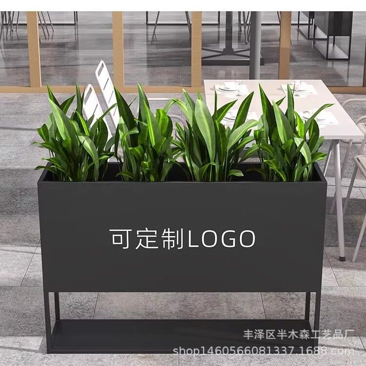 铁艺镀锌板市政户外花箱餐厅外摆隔断围栏花槽广场种绿植花盆架