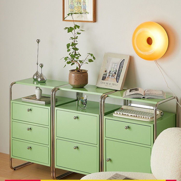 小户型家用复古实木中古边柜床头柜床边收纳家用卧室沙发斗柜