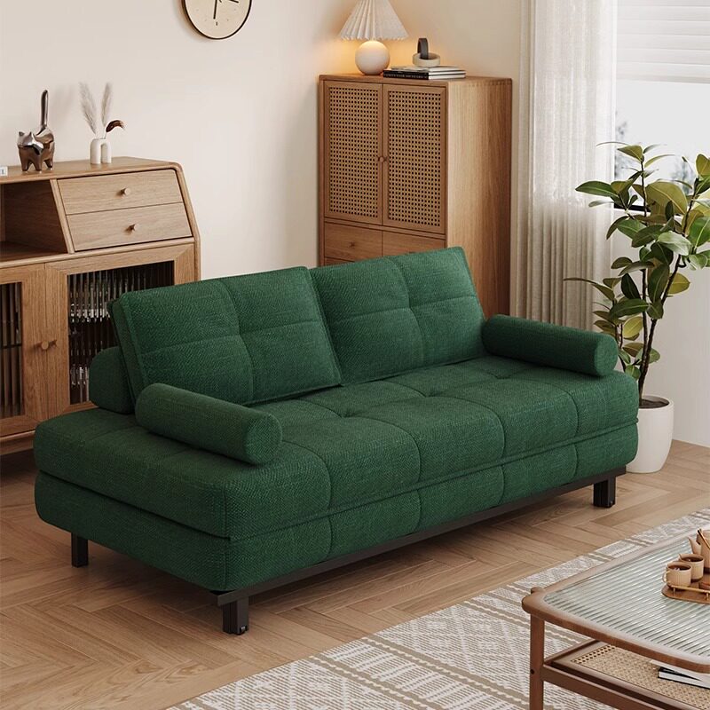棉麻布艺沙发榻榻米可折叠抽拉双人沙发床两用简约小户型客厅卧室