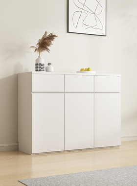 源头餐边柜30公分白色窄型餐柜20cm实木储物柜薄柜收