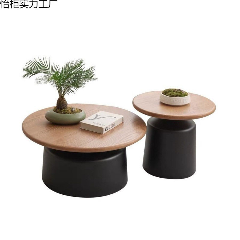 奶油风公寓茶几客厅家用小户型简约网红铁艺圆形马提尼民宿茶几