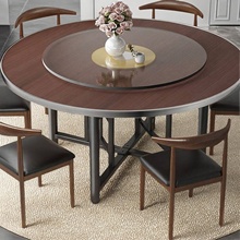 餐桌圆桌面板家用10人饭桌圆形饭店实木酒店餐桌简易可折叠大圆桌