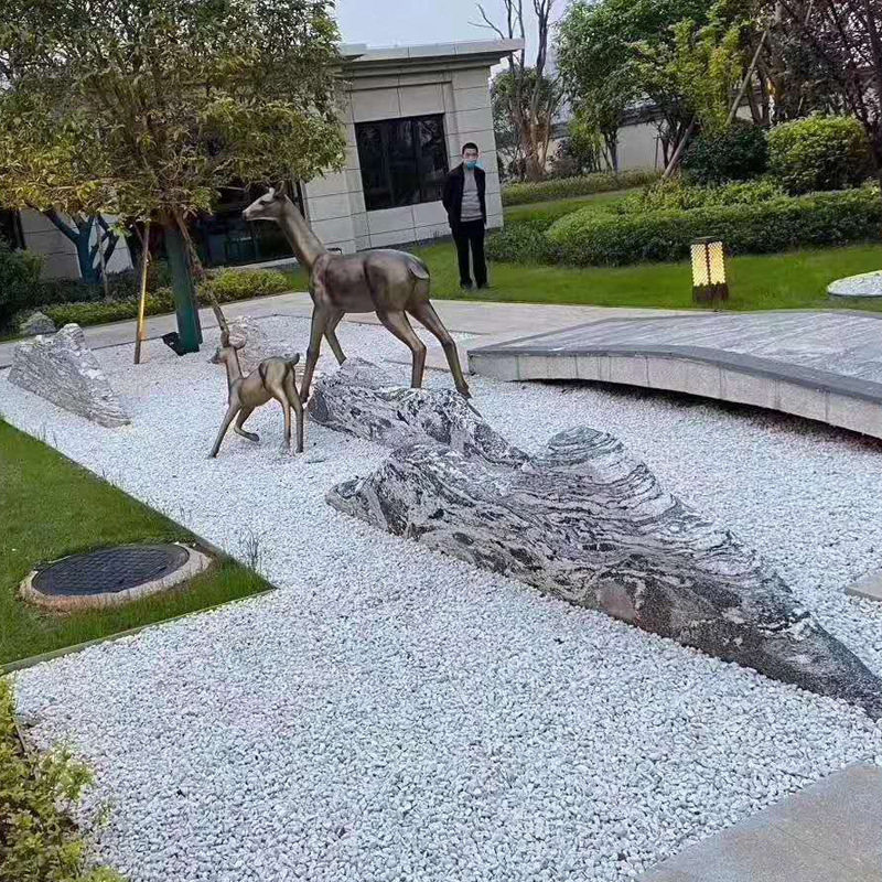 雪浪景观石切片组合石雕摆件