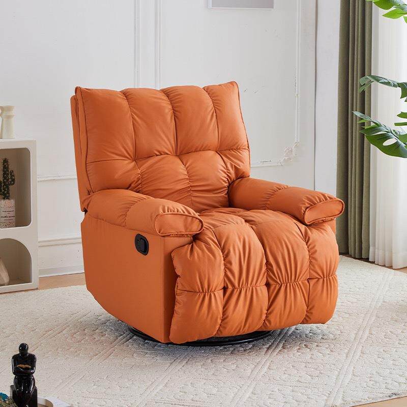 单人多功能沙发懒人太空椅旋转客厅休闲电动猫抓皮沙发摇椅可躺睡