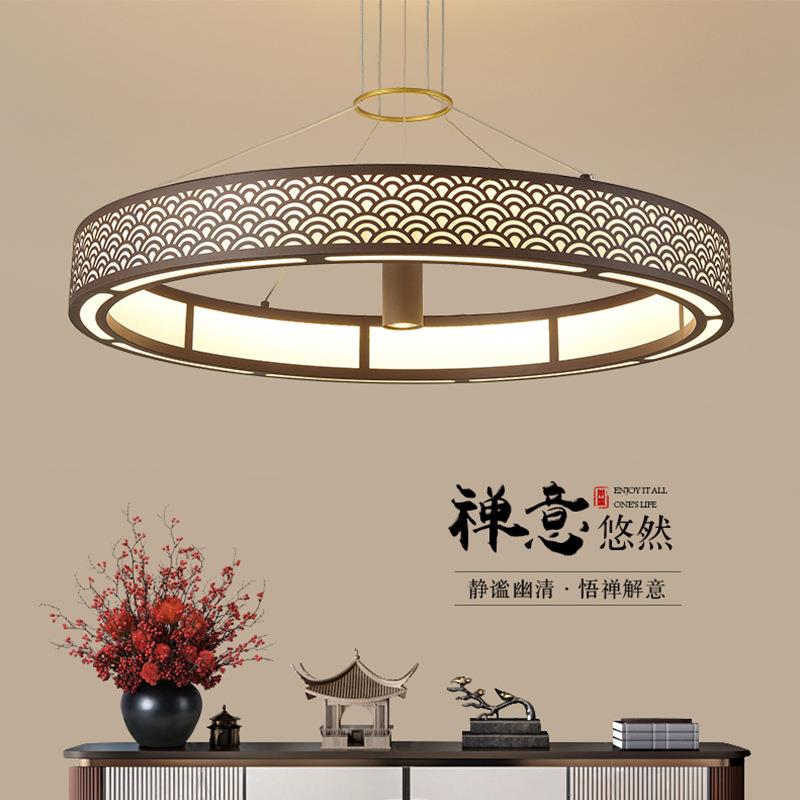 新中式客厅灯LED大气吊灯中国风古典别墅复式楼餐厅茶室书房灯具