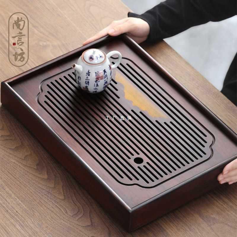 竹长方形茶盘家用2024新款简易托盘实木茶具干泡小型储水式小茶台