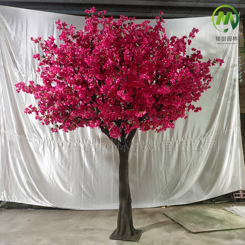 热销大型仿真三角梅花树 玻璃钢仿真三角梅树 室内外装饰仿真花树