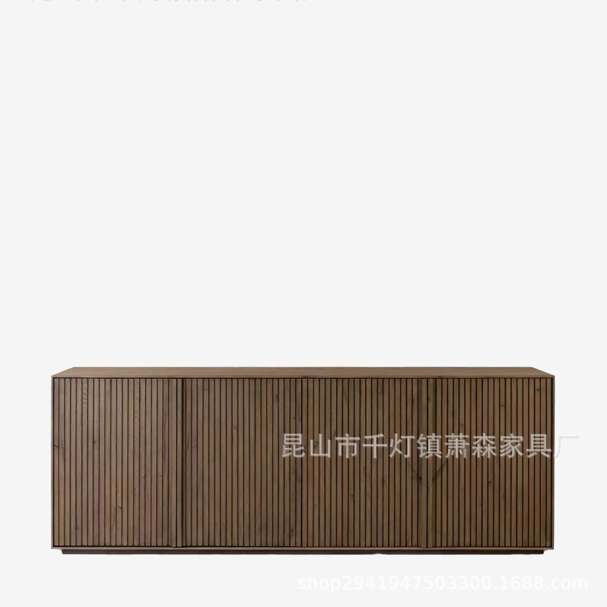 北欧黑胡桃木全实木电视柜现代简约小户型客厅格栅复古地柜收纳柜