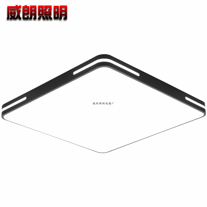led吸顶灯卧室简约现代黑白薄镂空房间灯圆形长方形正方北欧客厅
