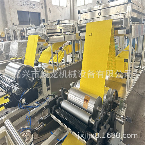 无纺布四分之一折叠设备厂家 出口黄色椰壳麻布德国德系抹布