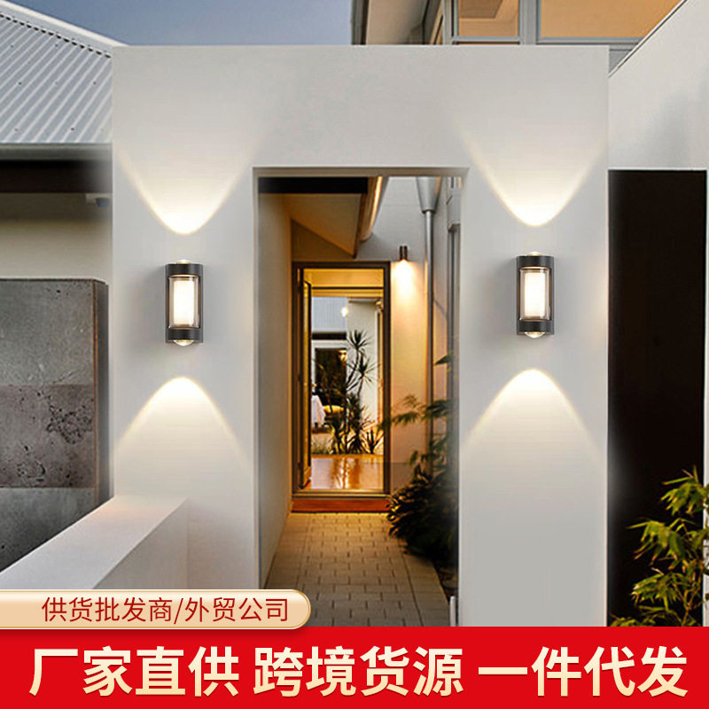 led壁灯户外室外圆形手电筒墙壁灯过道现代简约创意批发节能