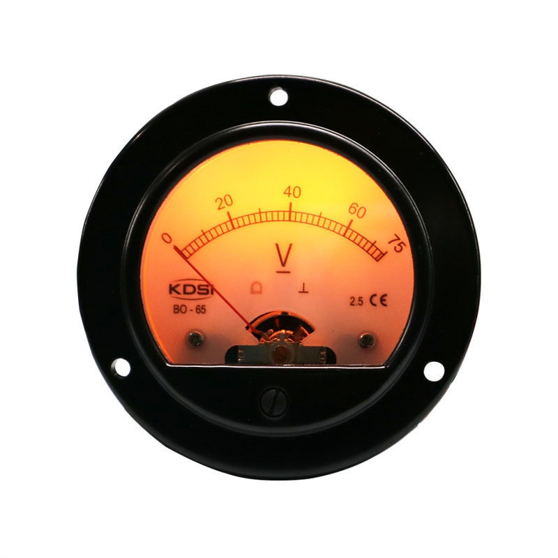 供应车用电压测量指针式电压表 BO-65 DC75V金色背光表 电压12V