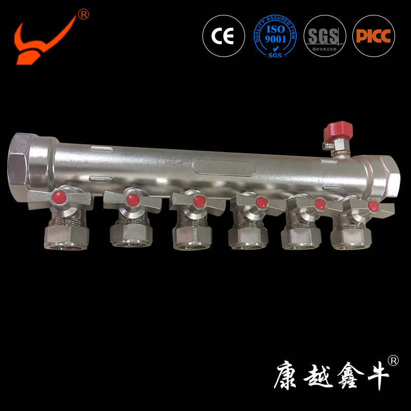 全铜材质壁挂式分水器空调地暖分水器 采暖用分水器厂家货源批发