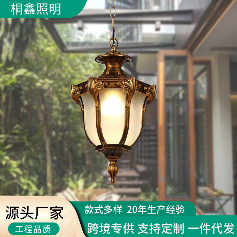 欧式美式户外吊灯防水阳台走廊过道庭院灯花园葡萄架凉亭吸顶吊灯