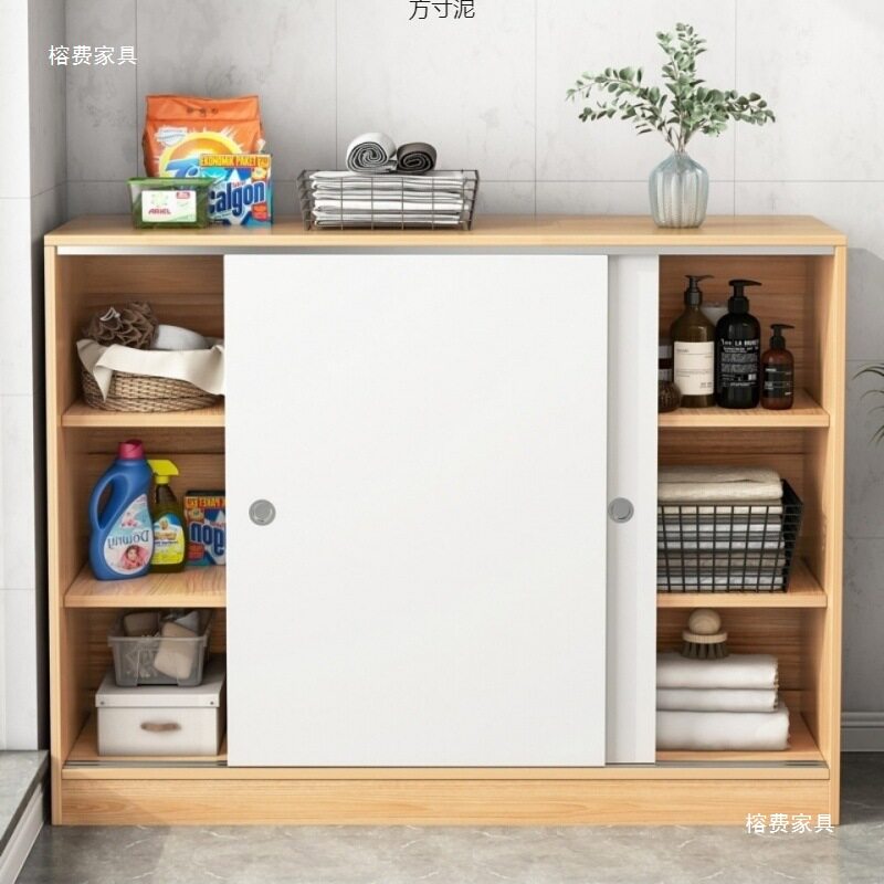 玄关阳台储物柜飘窗柜地柜矮柜推拉门柜子鞋柜家用门口收纳置物柜