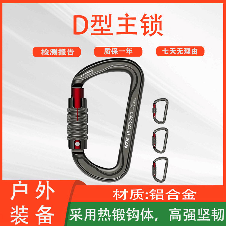 攀岩D型承重主锁快挂登山扣