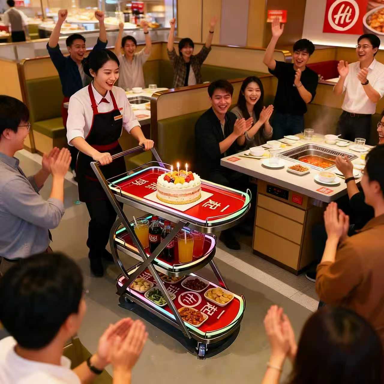 酒吧ktv酒水推车生日蛋糕车豪华酒店送餐车火锅店餐厅餐车手推车
