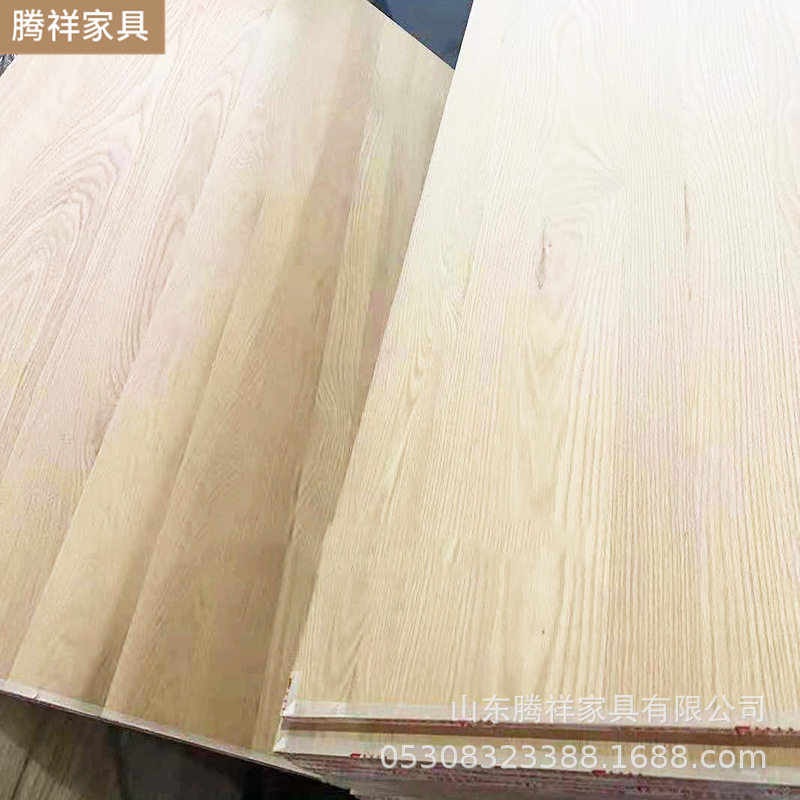 榉木白蜡红橡黑胡桃榆木水曲柳实木直拼板材 橱柜门定 制板材
