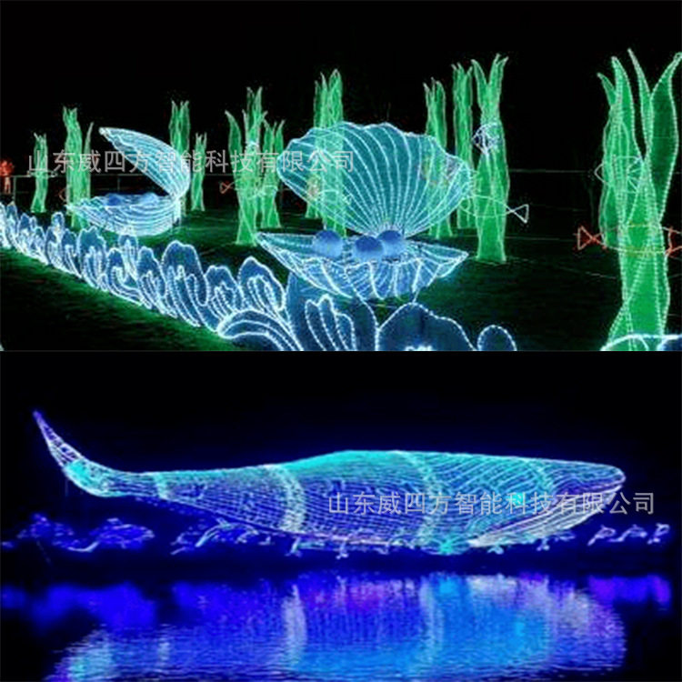 2021春节新款传统花灯节梦幻花灯会动物植物海洋主题造型灯灯光展
