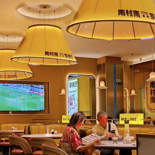 订置工程灯具圆形喇叭新中式布艺茶楼餐厅卡座餐桌灯宴会厅会所