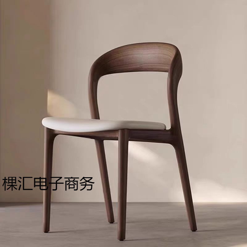 实木餐椅家用书房靠背椅现代简约设计师餐桌凳子北欧餐厅吃饭椅子