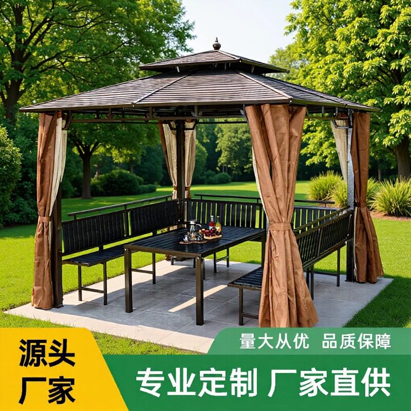 凉亭户外庭院别墅花园遮阳棚雨棚铝合金中式室外楼顶露台休闲亭子