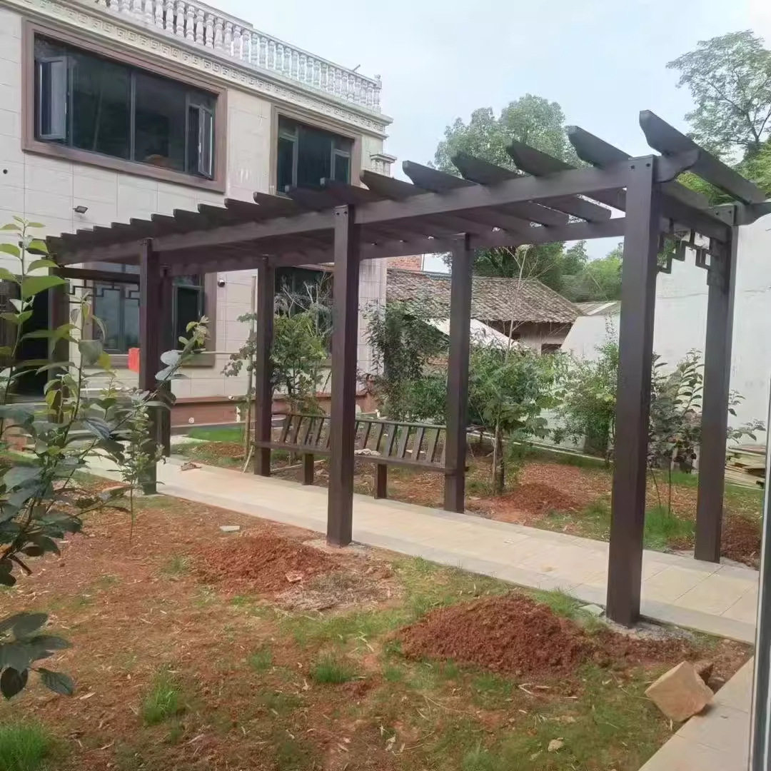 铝合金仿木纹中式庭院廊架