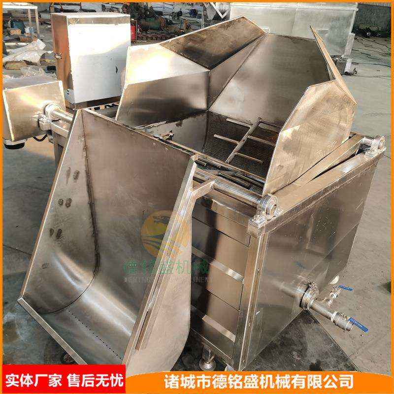料斗式入料的鸭翅油炸锅虎皮凤爪电炸锅浸烫池