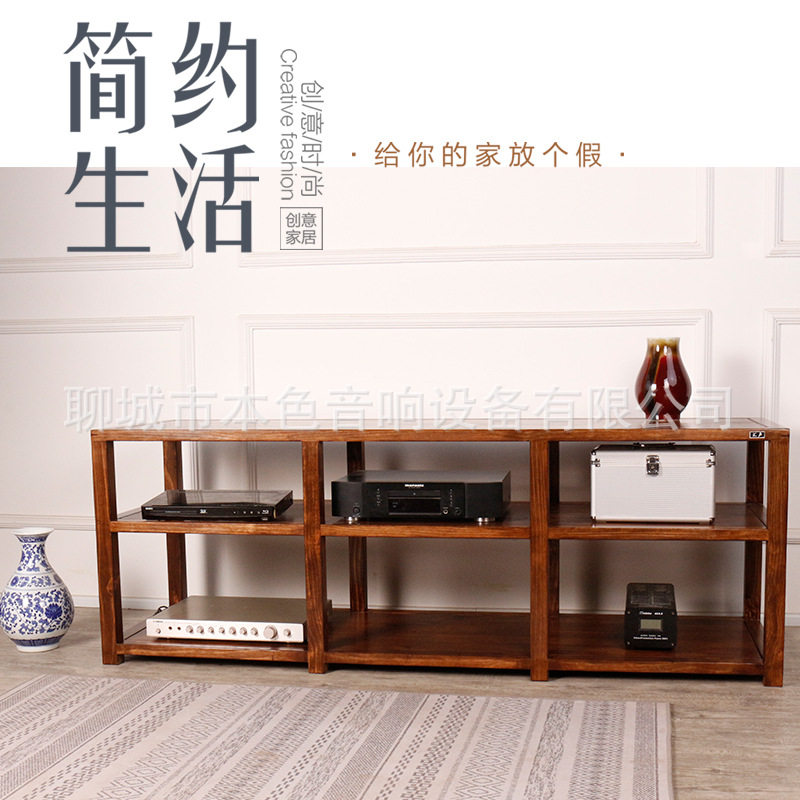 汇声影音柜功放机柜双两三四层音响专用实木机柜器材卯榫发烧包邮